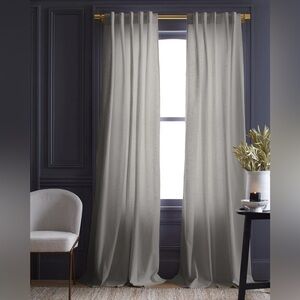 NWT QUINCE Set Of 2 48x84 Cotton Slub Curtains Cloud 9121